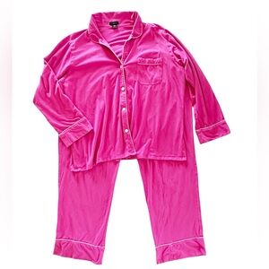 J. Crew Dreamy Long-Sleeve Cotton Pajama Set Pink Size 2X
